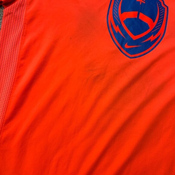 Nike Football Orange Blue Dri Fit Electric Center Tee Size Medium - Picture 5 of 9